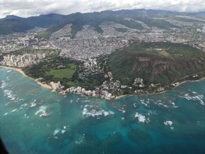Aerial view of Diamond Head, Honolulu